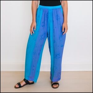 Vintage Aliki Yamani Creations 100% Silk Lounge Pants Size XL